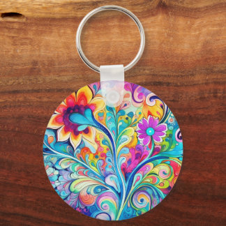Chaveiro Retro Hippie Psicodélico dos Anos 70 e 60