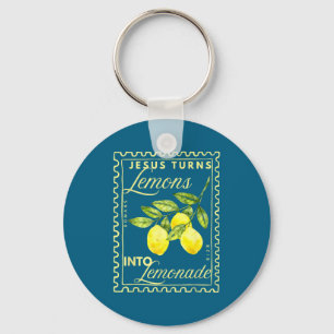 Chaveiro Retro Jesus Transforma Limões em Limonada Desenho