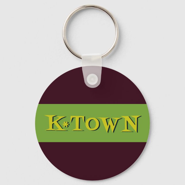 Chaveiro Retro K*Town Avocado Dourado (Frente)