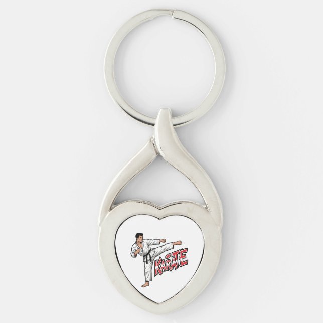 Chaveiro Retro Karate Martial Arts Fighter High Kick (Frente)