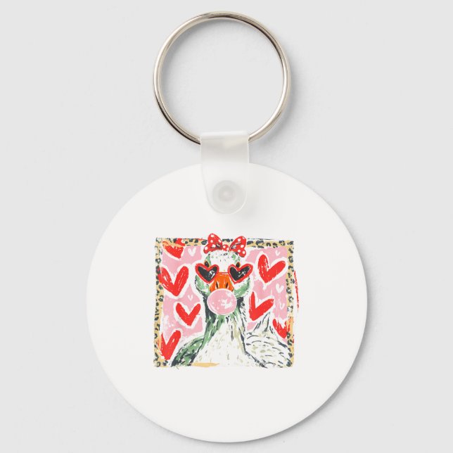 Chaveiro Retro Leopard Valentine Goose Funny Nk Coquette Lo (Frente)