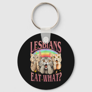 Chaveiro Retro Lgbt Coma Que Mês de Orgulho Lésbica Gato Ig