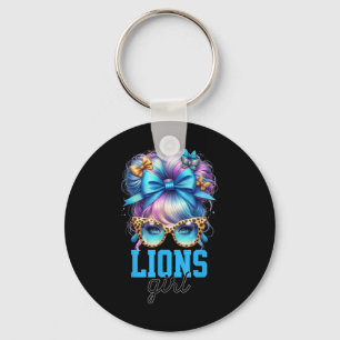 Chaveiro Retro Lions Girl Messaging Bun Sports Fan Team Mat