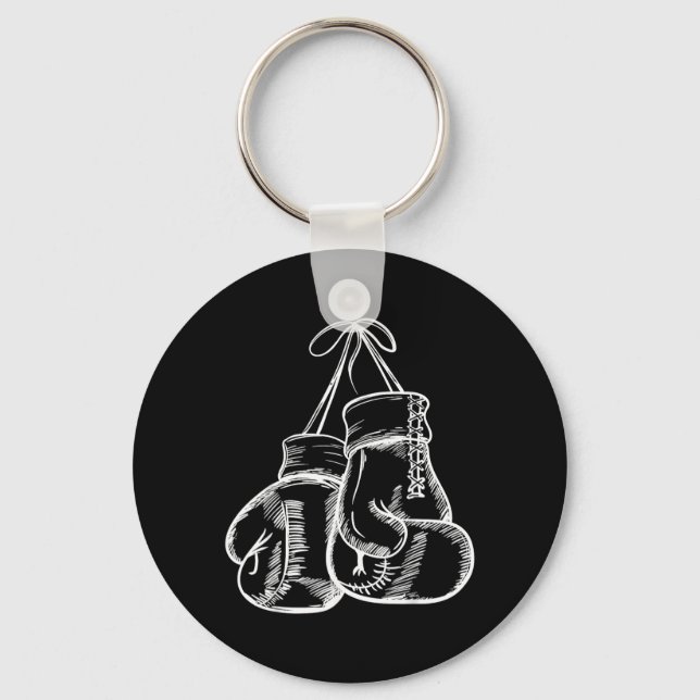 Chaveiro Retro Love White Boxing Gloves Boxer Gift (Frente)