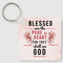 Chaveiro Retro Matthew 5:8 Calla Lillies Watercolor