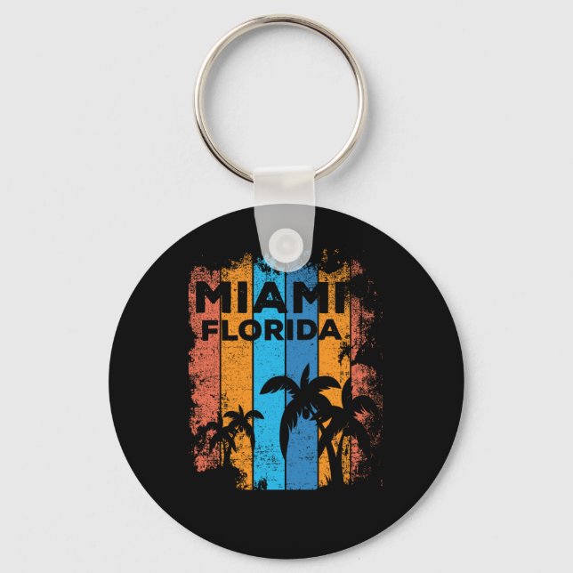 Chaveiro Retro Miami Florida Beach Souvenir (Frente)