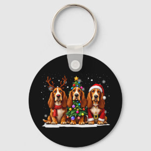 Chaveiro Retro Natal Cão de Aposta Papai Noel Rena Amante d