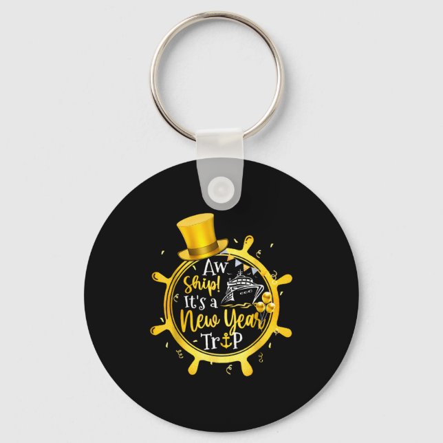 Chaveiro Retro New Year Trip Cruise Matching Family Vacatio (Frente)