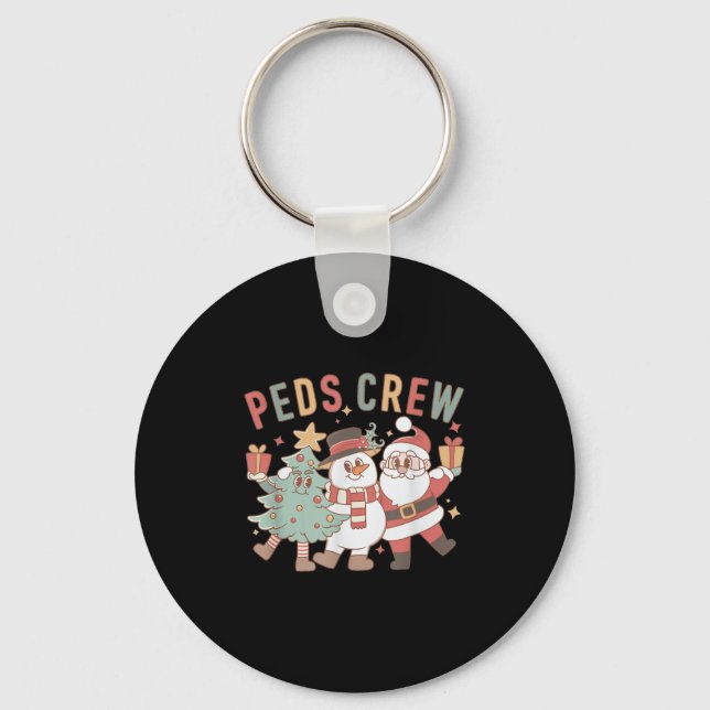 Chaveiro Retro Peds Crew Christmas Pediatric Nurse Nursing  (Frente)
