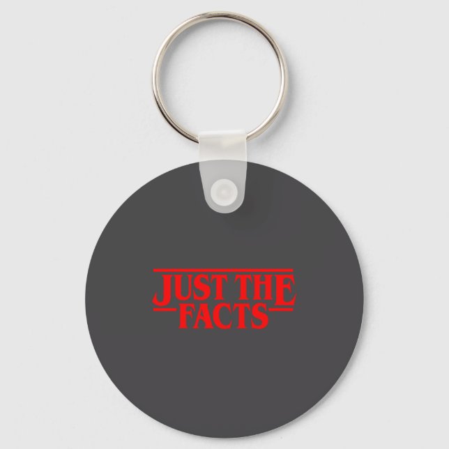 Chaveiro Retro Red Quote Just The Facts Funny Basic Simple  (Frente)