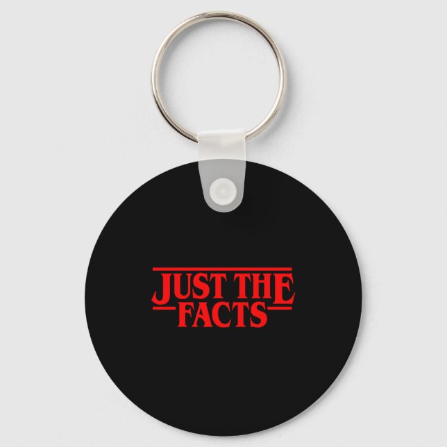 Chaveiro Retro Red Quote Just The Facts Funny Basic Simple  (Frente)