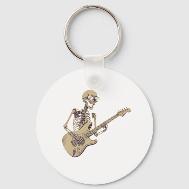 Chaveiro Retro Rock Skeleton Guitar Graphic (Frente)