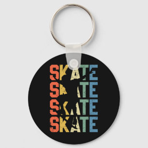 Chaveiro Retro Skate Skateboarding Fazendo Truques Engraçad