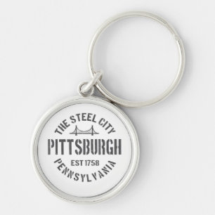 Chaveiro Retro Steel City Pittsburgh Pensilvânia Yinz