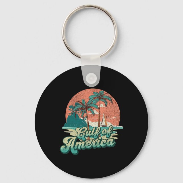 Chaveiro Retro Sunset Beach Vibes - Golfo Dos Eua (Frente)