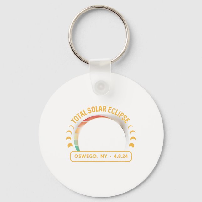 Chaveiro Retro Sunset Total Eclipse Solar Oswego Nova Iorqu (Frente)