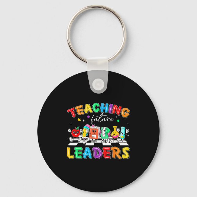Chaveiro Retro Teaching Future Leaders Groovy Teacher Back  (Frente)