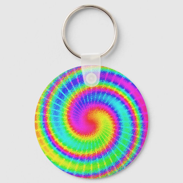Chaveiro Retro Tie Dye Hippie Psychedelic (Frente)