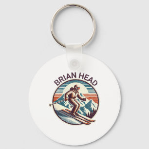 Chaveiro Retro Vintage Brian Head Utah Ski Resort Winter Sk