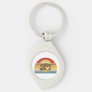 Chaveiro Retro Vintage Cheeseburger Design Costume Hamburge