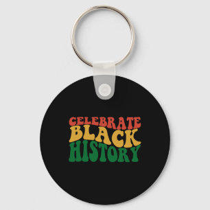 Chaveiro Retro Wavy Celebre a História Negra Bhm Orgulho Af
