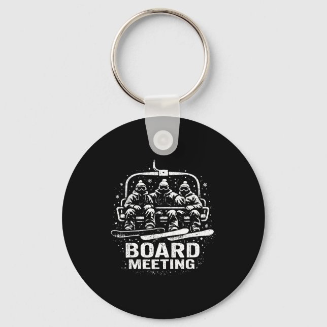 Chaveiro Reunião de Conselho Engraçada Snowboard Esqui Elev (Frente)