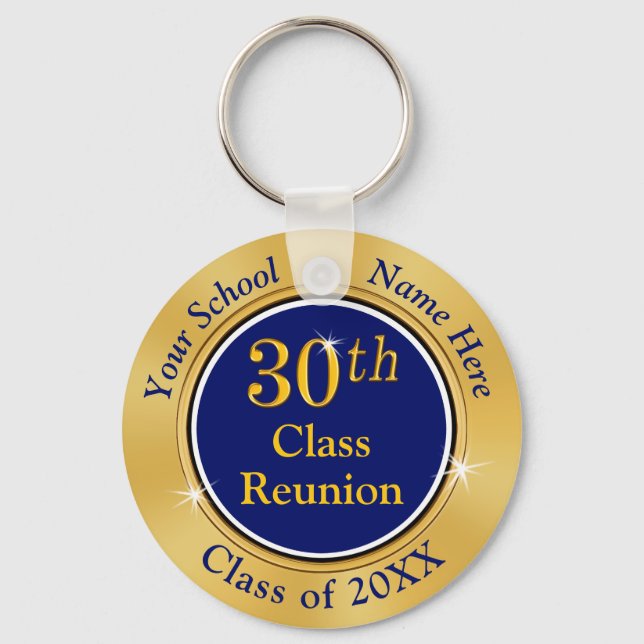 Chaveiro Reunião do Segundo grau Azul e Dourado 30 anos (Frente)