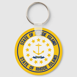 Chaveiro Rhode - emblema redondo da ilha
