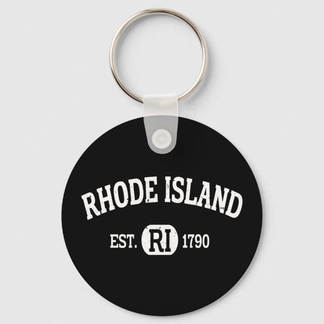 Chaveiro Rhode Island Retro Vintage Rhode Island Ri (Frente)