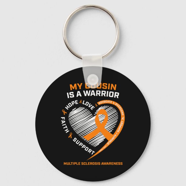 Chaveiro Ribbon Sra. Warrior Cousin Multiple Sclerosis Awar (Frente)