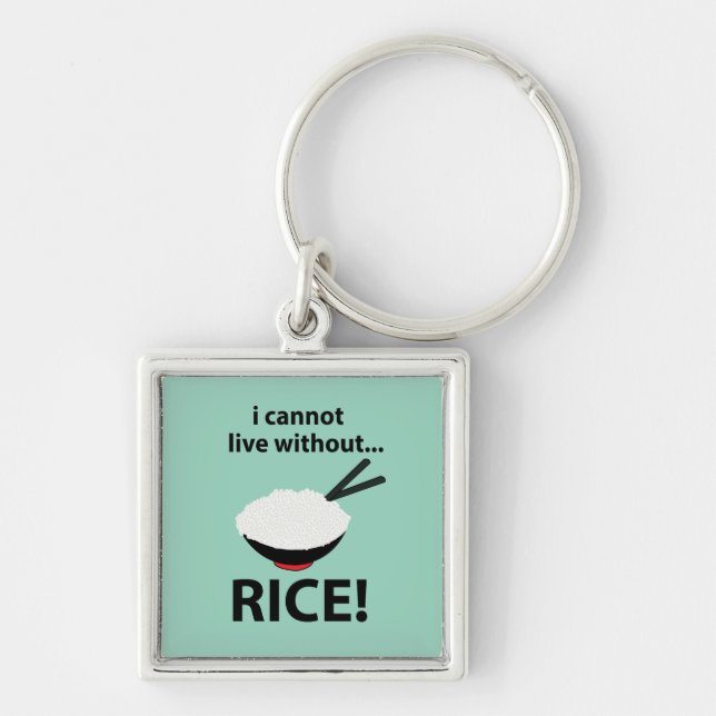 Chaveiro Rice Bowl Não Consigo Viver Sem Arroz (Frente)