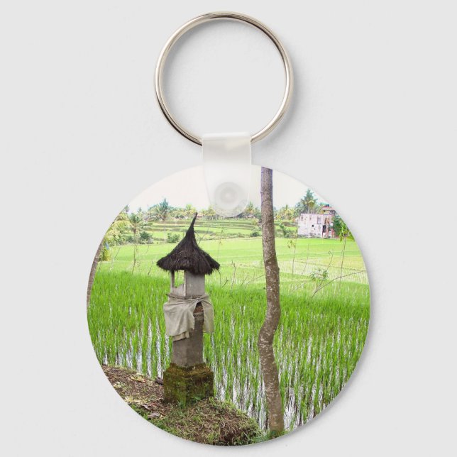 Chaveiro Rice Paddy, Templo, Ubud Bali, Indonésia (Frente)
