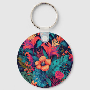 Chaveiro Rich Tropical Floral Patterno