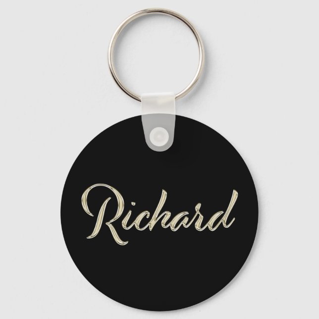 Chaveiro Richard Name whitegold Button Schlüsselanhänger (Frente)