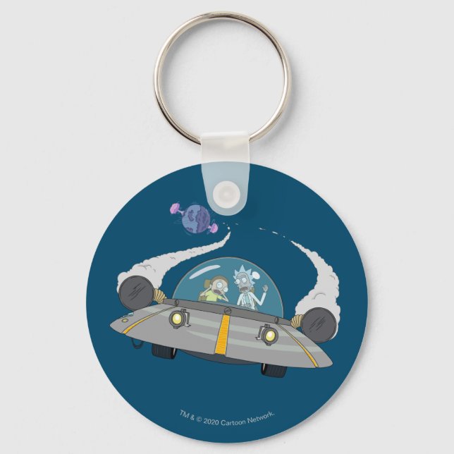 Chaveiro RICK E MORTY™ | Voo A Bordo Espacial (Frente)
