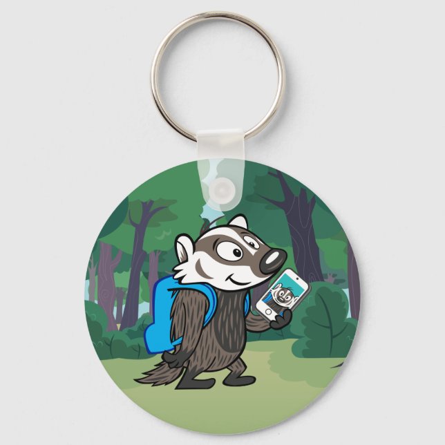 Chaveiro Ricky Raccoon | Boomer Badger Selfie (Frente)