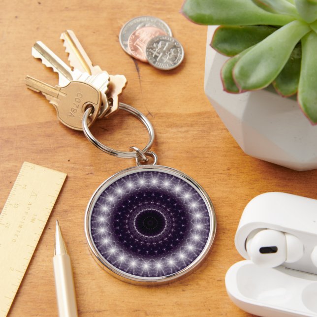 Chaveiro Rico Delicar Lace redondo preto e branco (Mesa)