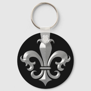 Chaveiro Rico Fleur De LIs Santos Silver Bevel Clássicos