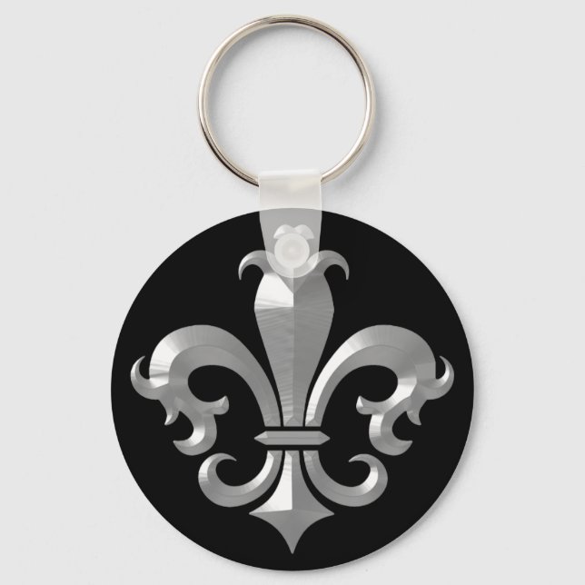 Chaveiro Rico Fleur De LIs Santos Silver Bevel Clássicos (Frente)