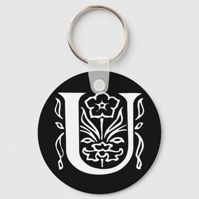 Chaveiro Rico - Letra U (Frente)