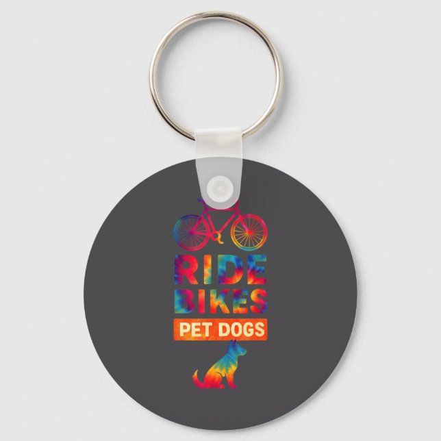 Chaveiro Ride Bikes Pet Dogs Bicycle Cycling Biking Dog Lov (Frente)