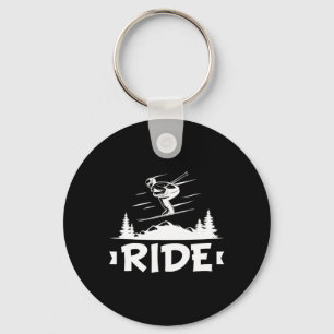 Chaveiro Ride Snowboard Esquiando a neve Vintage Design