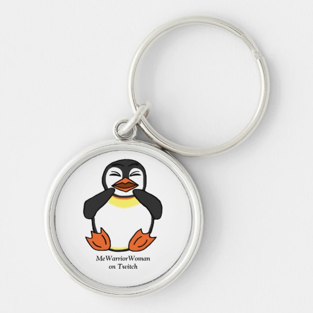 Chaveiro Rindo de Pinguim, MmeGuerreiraMulher no Twitch (Frente)