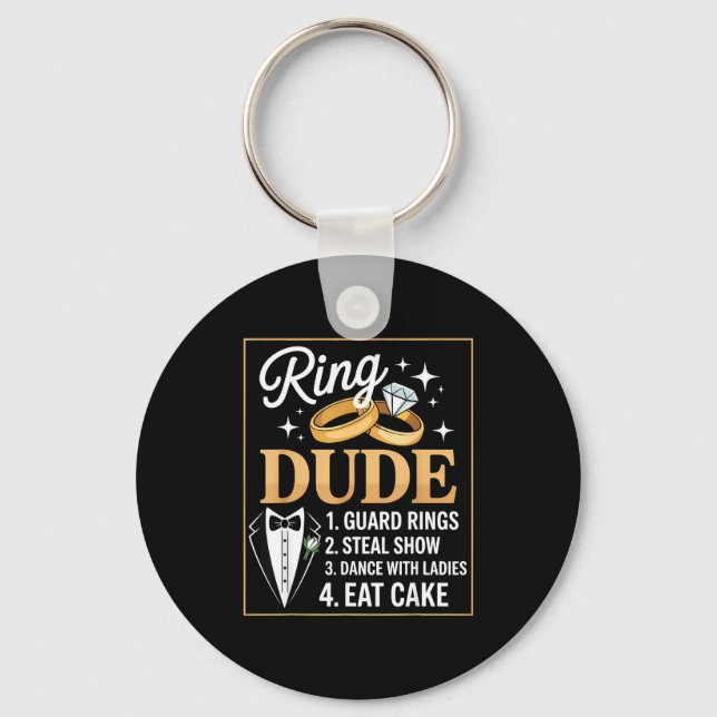 Chaveiro Ring Security Wedding Party Funny Ring Bearer  (Frente)