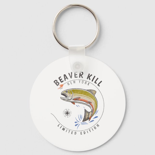 Chaveiro Rio Beaverkill Nova York Fly Fishing Lembrança Bea (Frente)