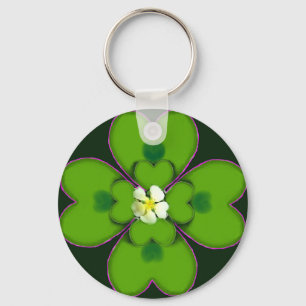 Chaveiro Rissol irlandês da flor de St Patrick do trevo de