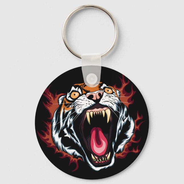 Chaveiro Roaring Tiger Face Zangada (Frente)