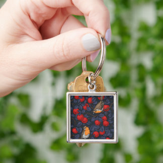 Chaveiro Robins in the apple tree/blue and red 