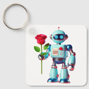Chaveiro Robô com Rosa