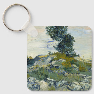 Chaveiro Rochas com Carvalho, Pintura a Óleo de Van Gogh